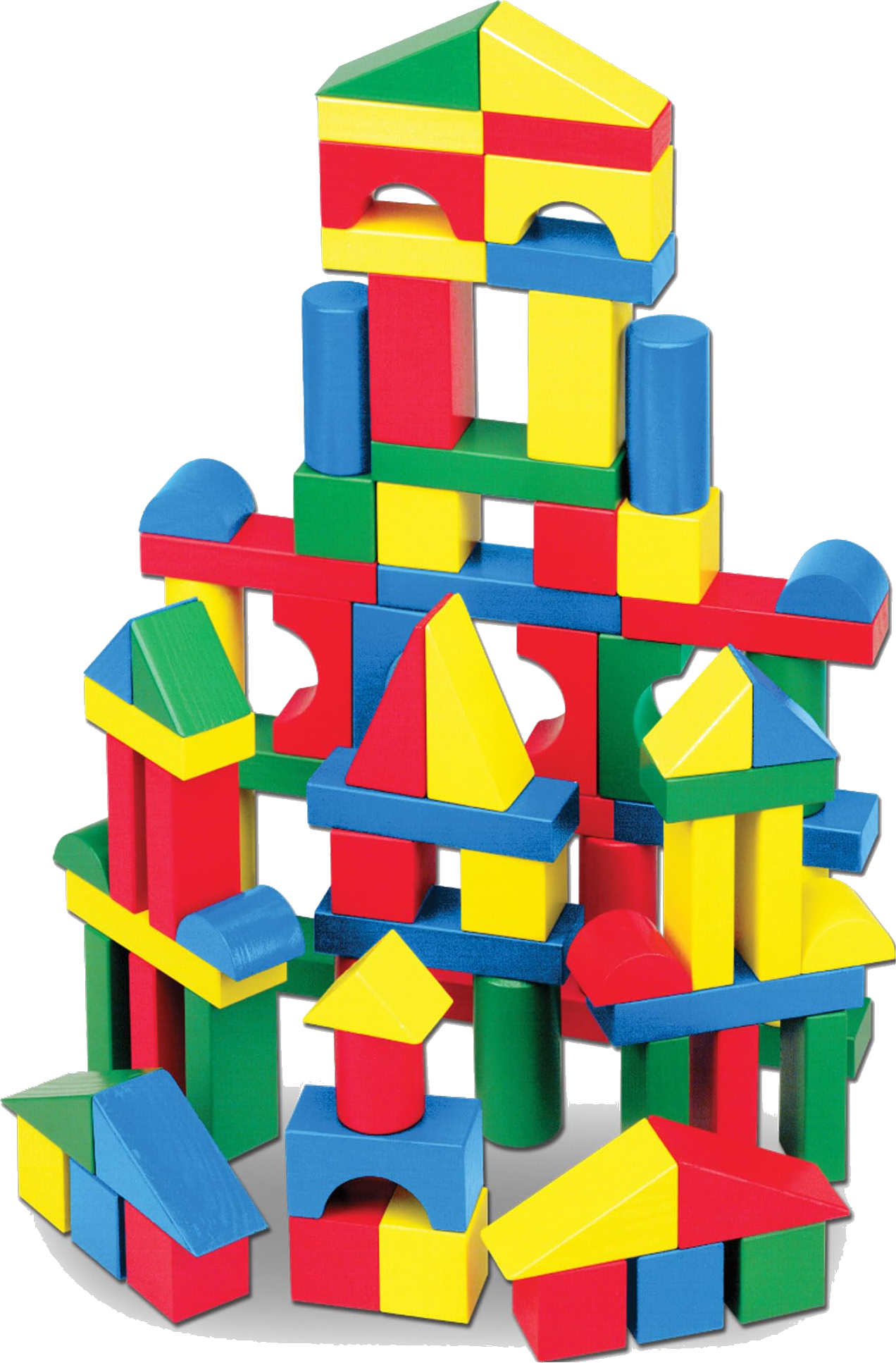 Melissa & Doug 100 Wooden Building Blocks with Storage Box