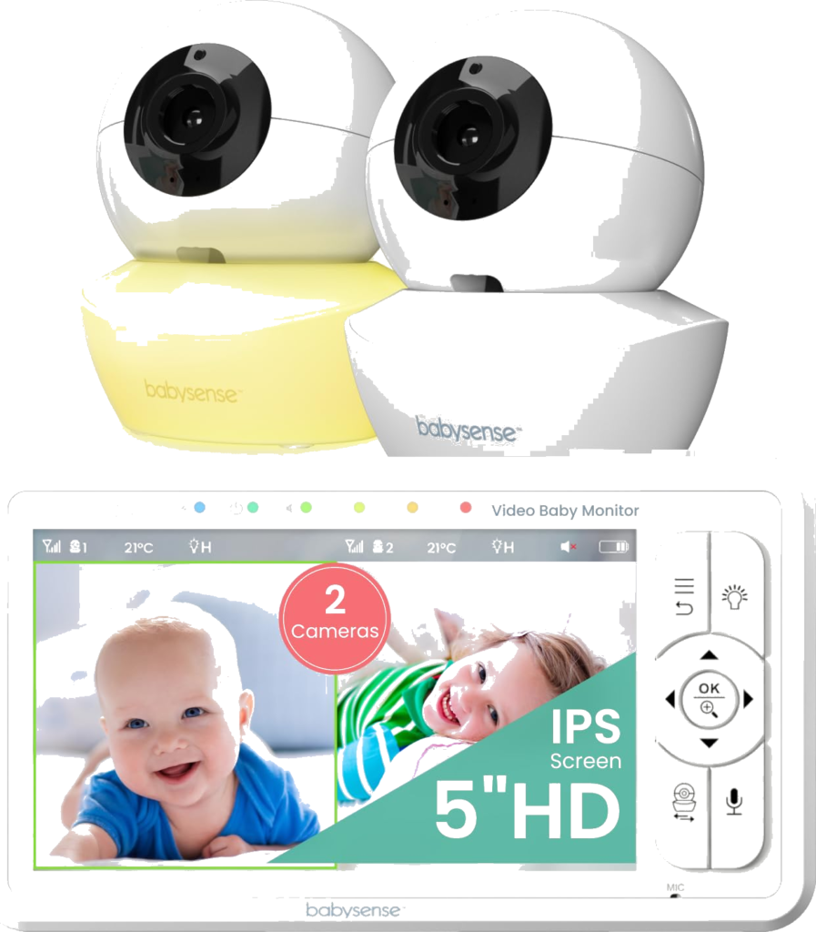 Babysense HD S2 Split-Screen Baby Monitor with two cameras - product photo
