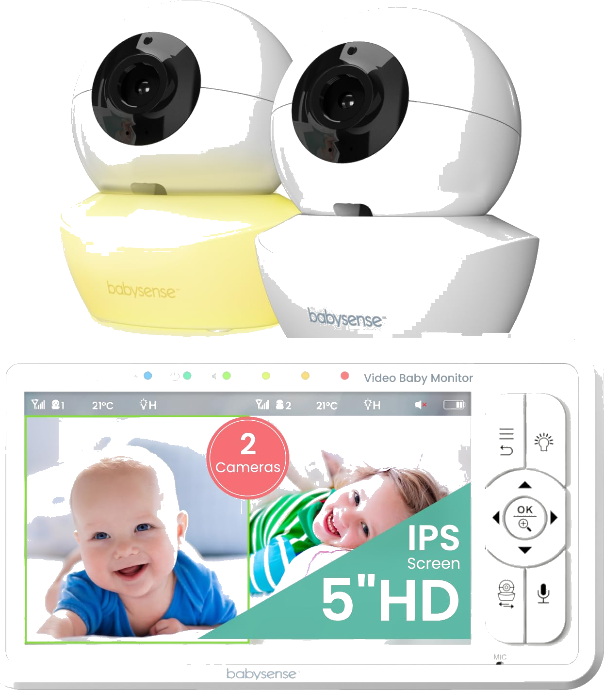 Babysense HD S2 Split-Screen Baby Monitor